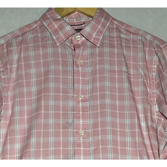 Faherty Reserve The Movement Shirt Mens Small Pink Plaid Lightweight Stretch - Picture 5 of 14